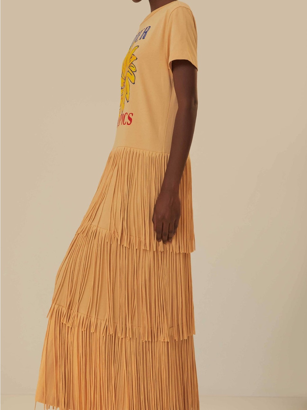 Farm Rio Summer In The Tropics Fringe Maxi Dress Banana Blossom Resort Size M - Picture 4 of 9